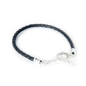 BRACELET FEMME CUIR NOIR 18,5cm