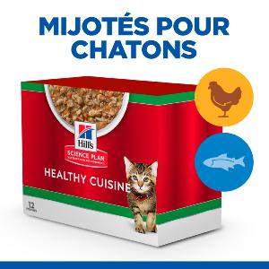 Hill’s SCIENCE PLAN HEALTHY CUISINE Mijoté pour Chaton au Poulet 12x80g