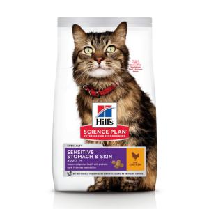 Hill's Science Plan Sensitive Stomach & Skin croquettes pour chat au poulet 1,5kg