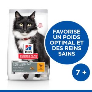 Hill's Science Plan Mature Adult Sterilised Chat croquettes pour chat âgé stérilisé au poulet 1,5kg