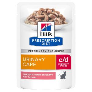Hill's PRESCRIPTION DIET c/d Urinary Stress Multicare Sachet Repas pour Chat Saumon 12x85g