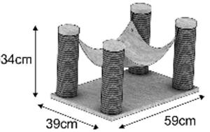 ARBRE A CHAT RENO 59x39x44cm CANNELLE
