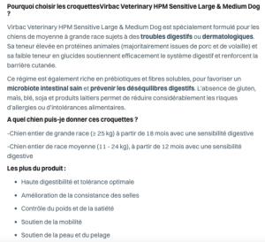 HPM VIRBAC Adult Sensitive Digest Dog Large &Medium 12kg