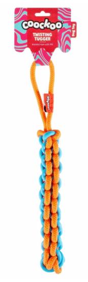 Coockoo Jouet pour chien avec corde tressée TWISTING TUGGER Bleu/orange 45CM