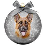 Boule de Noël givrée Berger Allemand