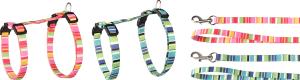 HARNAIS+LAISSE CHAT AMIRA MIX COULEUR 1PC