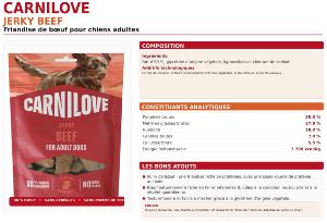 CARNILOVE -DOG JERKY - BEEF FILLET -100G