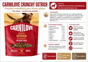 CARNILOVE -DOG CRUNCHY -SNACK OSTRICH WITH BLACKBERRIES -200G