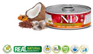 N&D CHAT QUINOA HARENG & NOIX DE COCO 80 GR