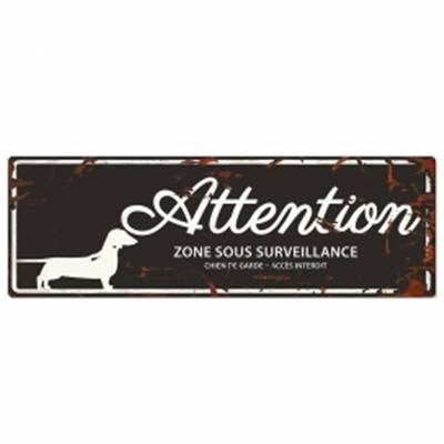 WARNING SIGN DACHSHUND F noir