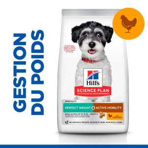 Hill's Science Plan PERFECT WEIGHT & ACTIVE MOBILITY Chien Adulte PETITE Race Poulet 1,5kg