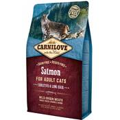 CARNILOVE CAT – Salmon for Adult Cats, Sensitive & Long Hair (sans céréales) 400g