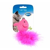 JOUET CHAT Assortiment de souris laine Bleu/rose 10x6x4CM