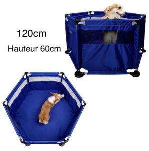 PARC CHIOT TISSUS 120cm H:60cm ROUGE