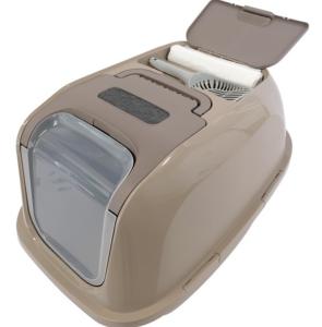 BAC LITIERE FERMÉ MEGA DELUXE 66X49X46CM BEIGE