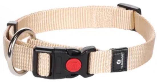 Chien Collier Ziggi Beige S 30-45cm + sécurité-lock 