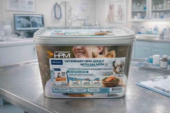 VET HPM ADULT WITH SALMON NEUTERED & ENTIRE CAT 3 kg RECONDITIONNÉ