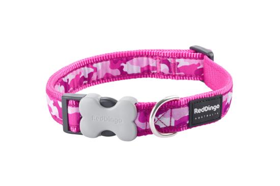 RED DINGO Dog collier Design Camouflage Hot Pink L 25mm x 41-63cm