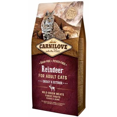 CARNILOVE CAT – Reinder for Adult Cats – Energy & Outdoor (sans céréales) 6kg