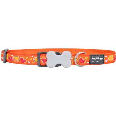 RED DINGO Dog collier Design Breezy Love Orange M 20mm x 31-47cm