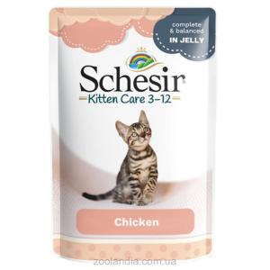 SCHESIR Kitten Care - sachet fraicheur 85 g - Chaton - en gelée - Poulet