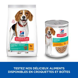 HILL'S SCIENCE PLAN croquettes pour Chien Adulte Medium Perfect Weight au Poulet 2kg