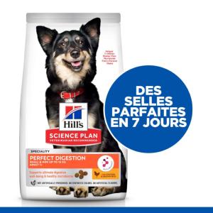 Hill's Science Plan PERFECT DIGESTION SMALL & MINI pour chien adulte de 1 an et plus au poulet et riz complet 1,5kg