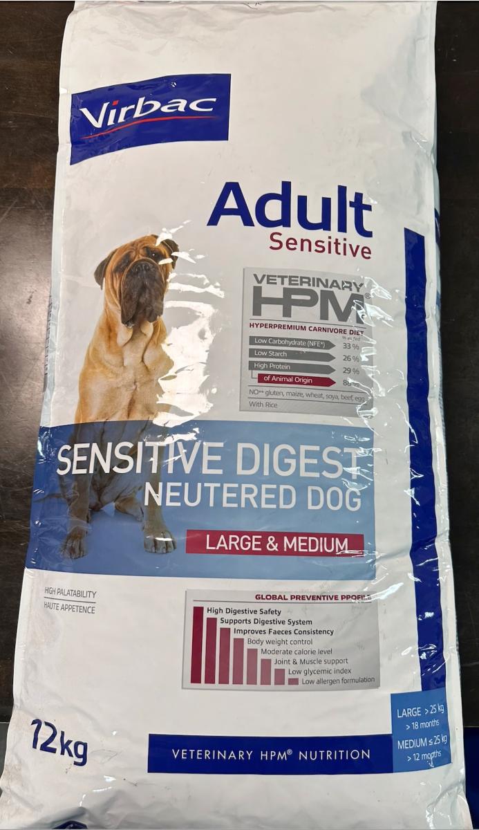 VIRBAC Adult Sensitive Digest Neutered Dog Large &Medium 12kg ABIMÉ