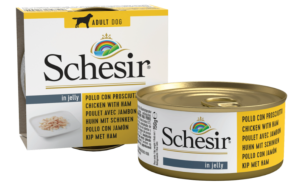 SCHESIR boite 150 g - Chien - en gelée - Filets de poulet avec jambon