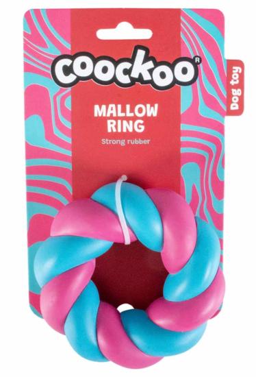 JOUET CHIEN RESISTANT COOCKOO MALLOW RING BLEU/ROSE 11CM