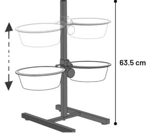 SUPPORT + 2 GAMELLES INOX 27CM - OTIS