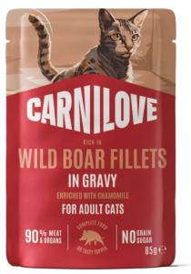 CARNILOVE - CAT POUCH GRAVY - WILD BOAR ENRICHED WITH CHAMOMILE - 85G