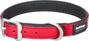 RED DINGO Dog collier Elegant cuir vegan Red M/L 25mm, 50cm