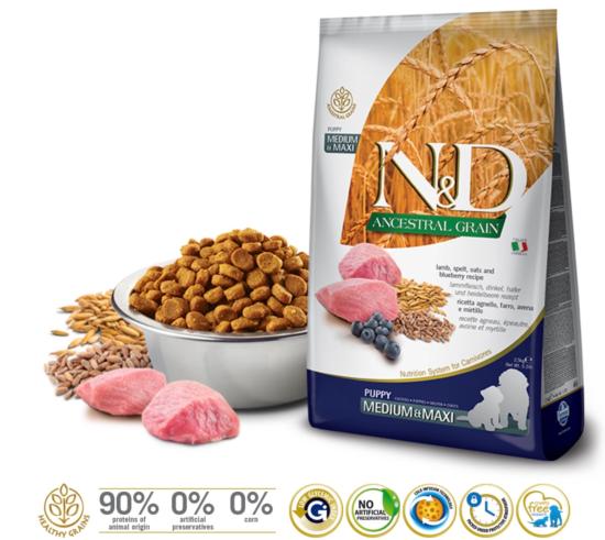 N&D ANCESTRAL AGNEAU & MYRTILLE CHIOT MED/MAXI 2,5 KG
