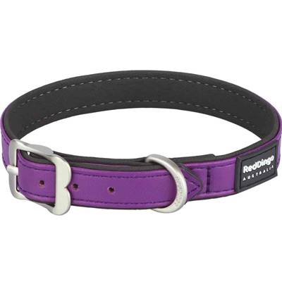 RED DINGO Dog collier Elegant cuir vegan Purple M 20mm, 42cm