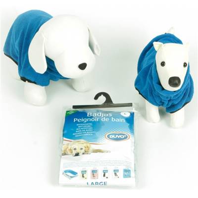 Peignoir de bain pour chien microfibre Bleu XXL 68CM