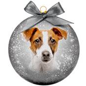 Boule de Noël givrée Jack Russel