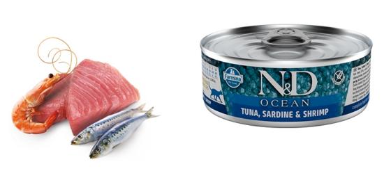 N&D CHAT OCEAN THON SARDINE & CREVETTE 80GR