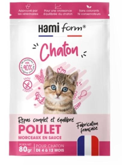 HAMIFORM REPAS COMPLET CHATON POULET – 80 gr