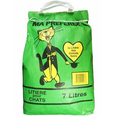 Litière chat minérale "MA PREFEREE" économique 7L (5,6kg). Argile Française