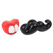 JOUET CHIEN CAOUTCHOUC MOUSTACHE/BOUCHE