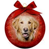 Boule de Noël givrée Golden Retriever