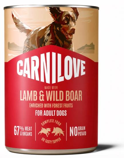 CARNILOVE -DOG CAN - PATE LAMB & WILD BOAR - 400G