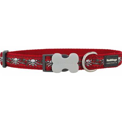RED DINGO Dog collier Design Skull & Roses Red S 15mm x 24-36cm