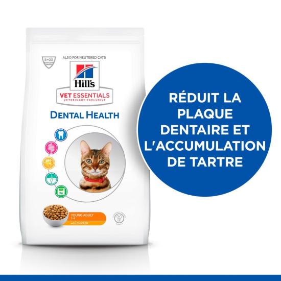 Hill's VET ESSENTIALS Mature Dental Health croquettes pour chat au poulet 1,5kg