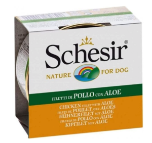 SCHESIR boite 150 g - Chien - en gelée - Filets de poulet avec aloès