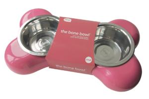 GAMELLE THE BONE DOUBLE BOL CHIEN SMALL VIEUX ROSE