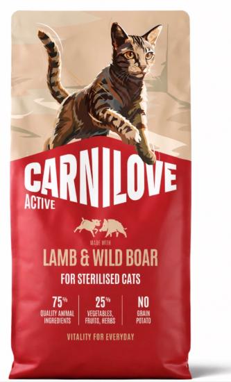 CARNILOVE ACTIVE CAT DRY -LAMB & WILD BOAR - STERILISED ADULT ALL BREEDS -6KG