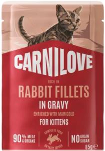 CARNILOVE - CAT POUCH GRAVY - RABBIT ENRICHED WITH MARIGOLD FOR KITTENS 85G