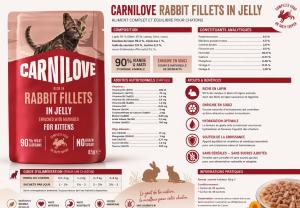 CARNILOVE - CAT POUCH JELLY - RABBIT ENRICHED WITH MARIGOLD FOR KITTENS - 85G